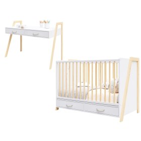 2 in 1 Cot and desk CONE 120x60 - SCANDI, Pietrus