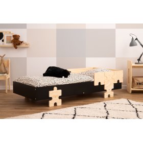 Universal bed Puzzle with barrier - black, SMARTWOOD