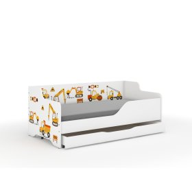 Baby bed with back LILU 160 x 80 cm - Construction site, Wooden Toys