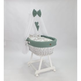 Wicker bed with equipment for a baby - Forest animals, Ourbaby