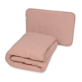 Muslin blanket and pillow with filling 100x135 + 40x60 - pink, Matex