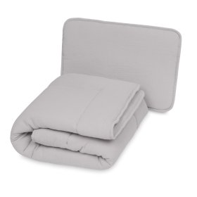 Muslin blanket and pillow with filling 100x135 + 40x60 - light gray, Matex