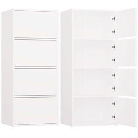 ALMA WHITE Sideboard Cabinet 4 Doors 4 Shelves