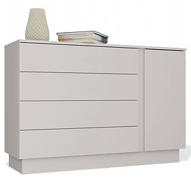 AMBER 1D4S Dresser Cabinet 1 Door 4 Drawers for Bedroom Living Room CASHMERE Beige