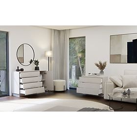 AMBER 1D4S Dresser Cabinet 1 Door 4 Drawers for Bedroom Living Room CASHMERE Beige