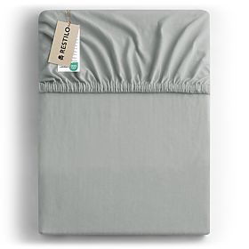 Amber Fitted Sheet in Gray, Classic Style, Jersey Material 200-220x200 DecoKing