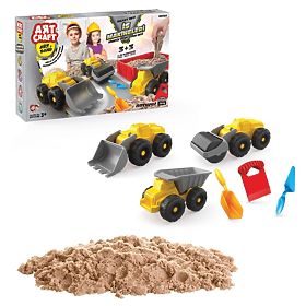 ART CRAFT Kinetic Sand Set with Construction Vehicles