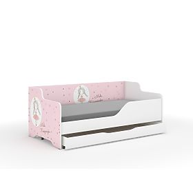 Children's Bed with Back LILU 160 x 80 cm - Princess
