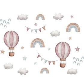 Wall stickers - Balloons and clouds