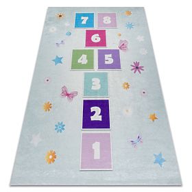 BAMBINO 1075 Washable Hopscotch and Numbers Rug for Children Anti-Slip - Green, F.H.Kabis