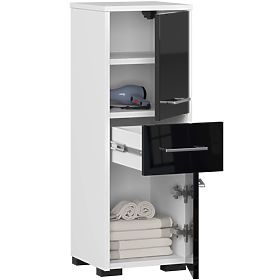 BATHROOM CABINET FIN COLUMN 30 2D 1SZ 85cm BLACK GLOSS