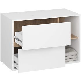 BATHROOM CABINET UNDER SINK WITH HOLES VAMI W90 UM 2SZ 2P WHITE / SONOMA OAK