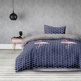 Bedding BASIC - AMELIAHOME dark blue color with animal motif print modern style 155x220*2+80