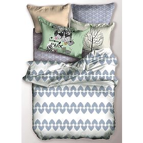 Bedding BASIC color gray printed geometric pattern 155x220_80x80*1 DecoKing