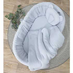 Wicker Crib Bedding Set - Grey