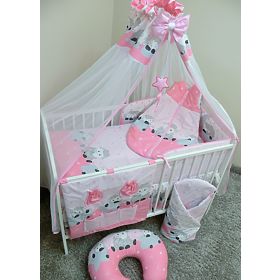Bedding set for cribs 120x90cm Lamb - pink
