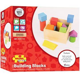 Bigjigs Baby First Wooden Blocks Set of 17 Pieces