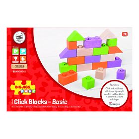 Bigjigs Baby Wooden Connector Blocks Basic Set, Bigjigs Toys
