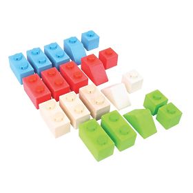 Bigjigs Baby Wooden Connector Blocks Primary Set, Bigjigs Toys