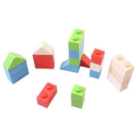 Bigjigs Baby Wooden Connector Blocks Primary Set, Bigjigs Toys
