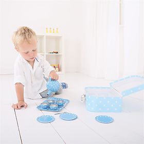 Bigjigs Toys Blue Polka Dot Tea Set