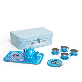 Bigjigs Toys Blue Polka Dot Tea Set