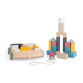 Bigjigs Toys Cart with Wooden Blocks