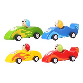 Bigjigs Toys Colorful Wooden Racing Car 1 pc, Bigjigs Toys