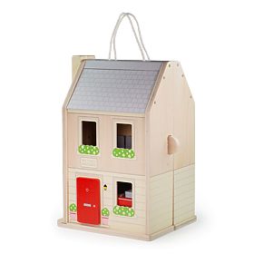Bigjigs Toys Foldable Dollhouse with Accessories, Bigjigs Toys
