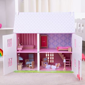 Bigjigs Toys Pink Dollhouse