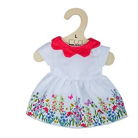 Bigjigs Toys White Floral Dress with Red Collar for 38 cm Doll