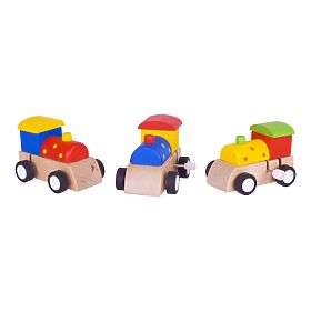 Bigjigs Toys Wooden Colorful Wind-Up Train 1pc, Bigjigs Toys
