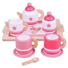 Bigjigs Toys Wooden Tea Set Pink