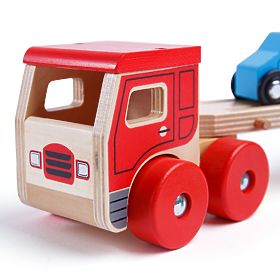 Bigjigs Toys Wooden Truck with Cars