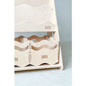 Bookshelf and Toy Rack WAVE M - Natural, baby wood