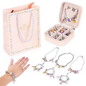 Bracelet, Necklace, Pendant, Bead Making Set 66 Elements + Organizer and Bag