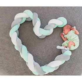 Braided guardrail 240 cm - mint with gray