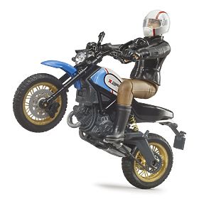 Bruder 63051 BWORLD Motorcycle Scrambler Ducati Cafe Racer with Rider