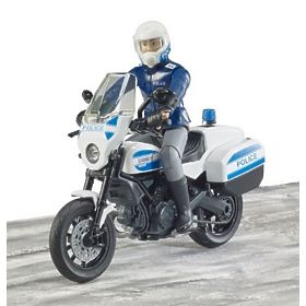 Bruder BWORLD Police Motorcycle Ducati Scrambler with Rider