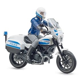 Bruder BWORLD Police Motorcycle Ducati Scrambler with Rider