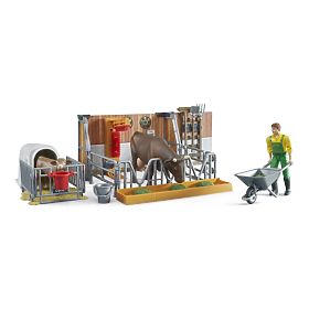 Bruder Cattle Stable with Figures and Accessories