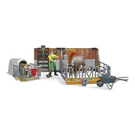 Bruder Cattle Stable with Figures and Accessories
