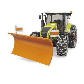Bruder Claas Axion 950 with Snow Chains and Plow