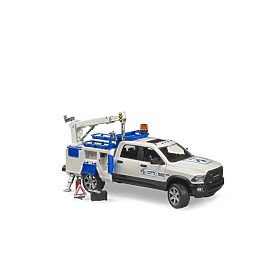 Bruder RAM 2500 Service Truck with Rotating Crane and Beacon