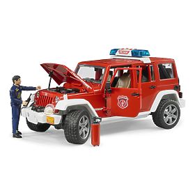 Bruder Red Fire JEEP WRANGLER with Figure and Accessories, Bruder