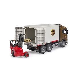Bruder Scania UPS Logistics Truck with Forklift, Bruder