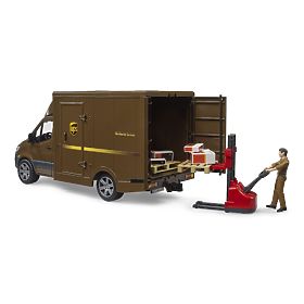 Bruder UPS MB Sprinter Van with Figure and Accessories, Bruder