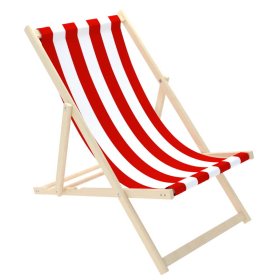 Beach chair Stripes - red-white
