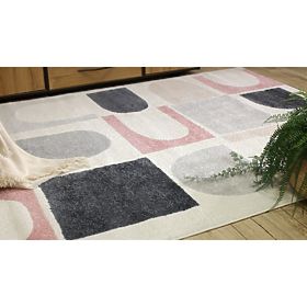 Carpet FUSION 0213 White/Dark Pink - Geometric, Modern, Abstract, F.H.Kabis