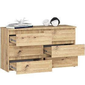 CHEST OF DRAWERS CL100 6SZ PK ARTISAN OAK